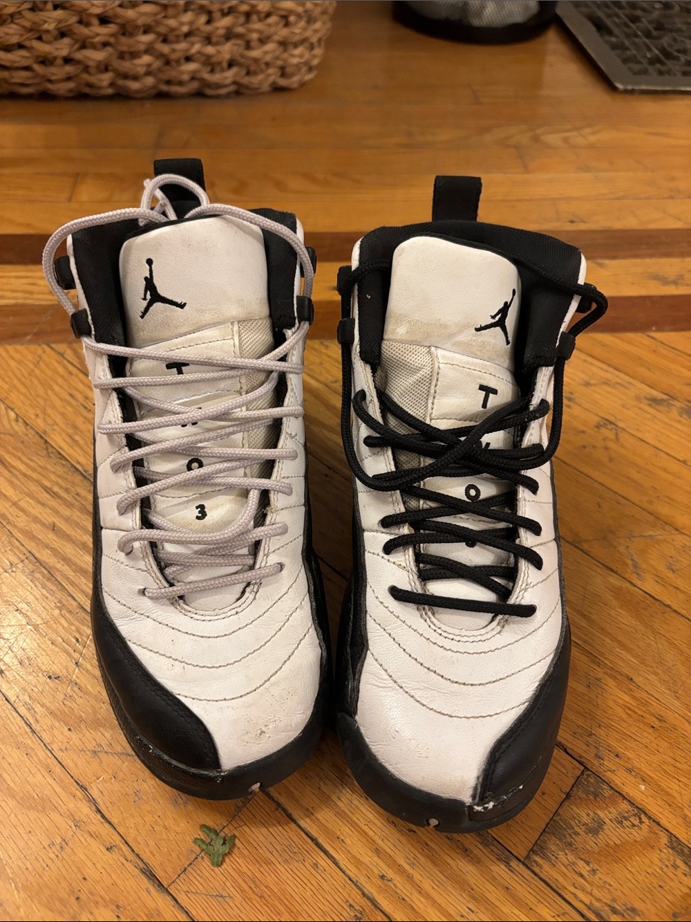 Jordan White and Black Retro High-Top Sneakers